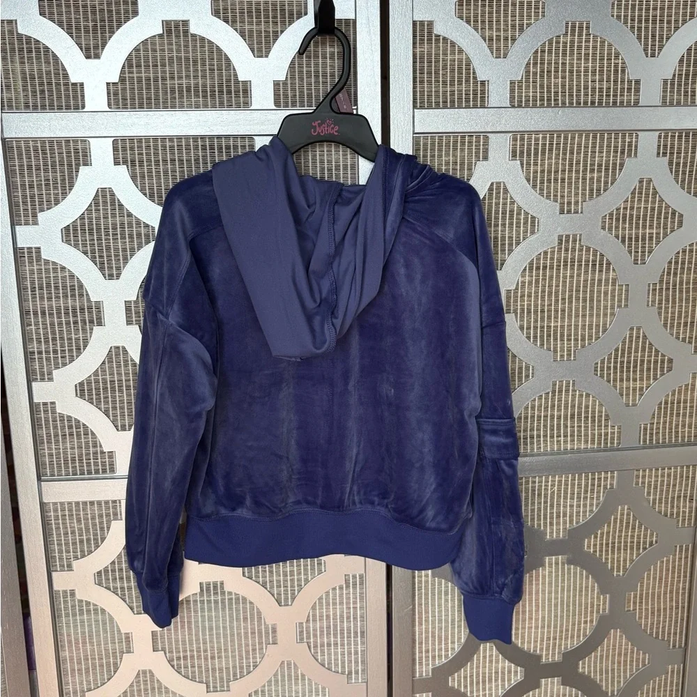 NWT Justice Purple Velvet Zip-Up Hoodie